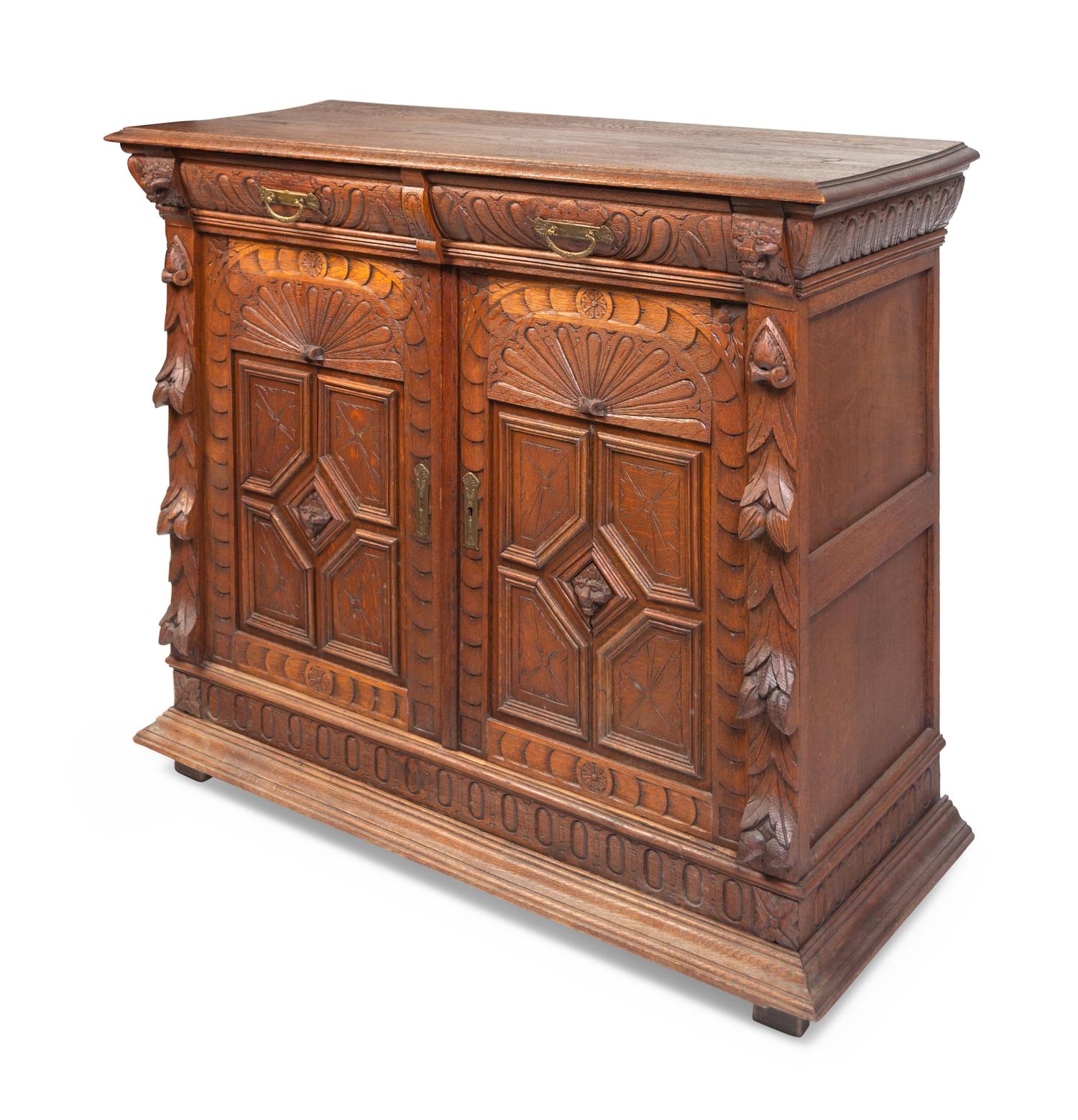 A Renaissance Revival Carved Oak Cabinet