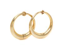 A Pair of 14 Yellow Gold Hoop Earclips, 4.80 dwts.