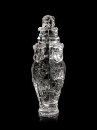 A Carved Rock Crystal Vase and Cover