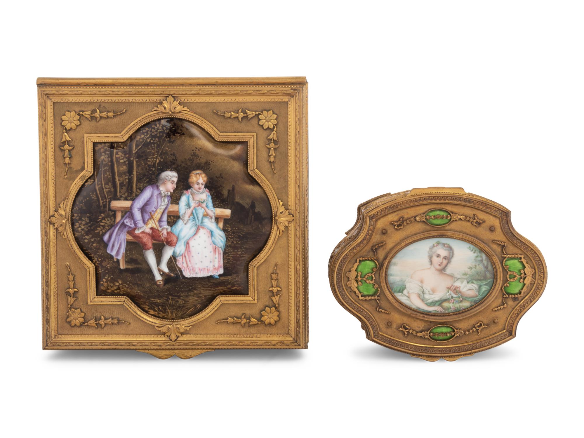 Two French Gilt Metal Boxes