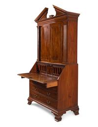 A George III Mahogany Bureau Cabinet