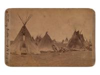 [NATIVE AMERICANS]. GOFF, O.S., photographer. A group of 2 cabinet cards of Sitting Bull and his camp. Bismarck, Dakota Territory.