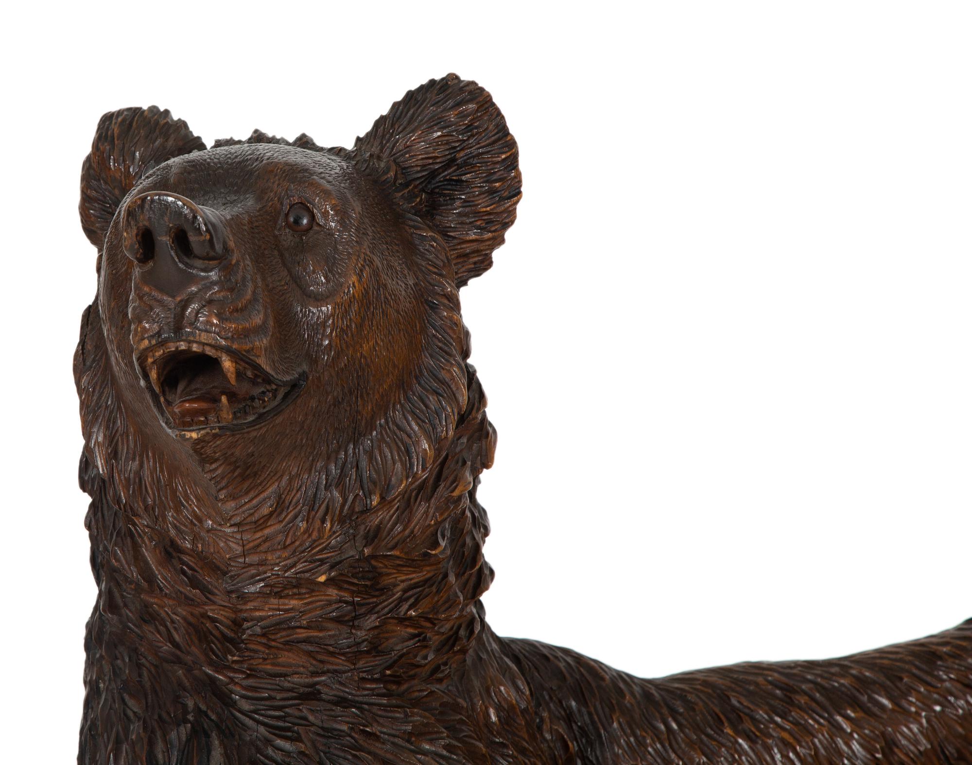 A Swiss Black Forest Bear-form Carved Chair