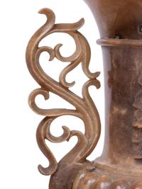 A Pair of Carved Alabaster Urns