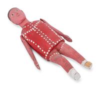 A Red Painted Wooden Figure