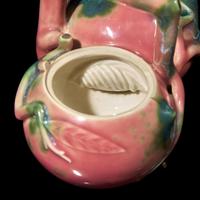 An Unusual "Double Peach" Porcelain Teapot, Seifu Yohei III or IV, Meiji/Taisho Period