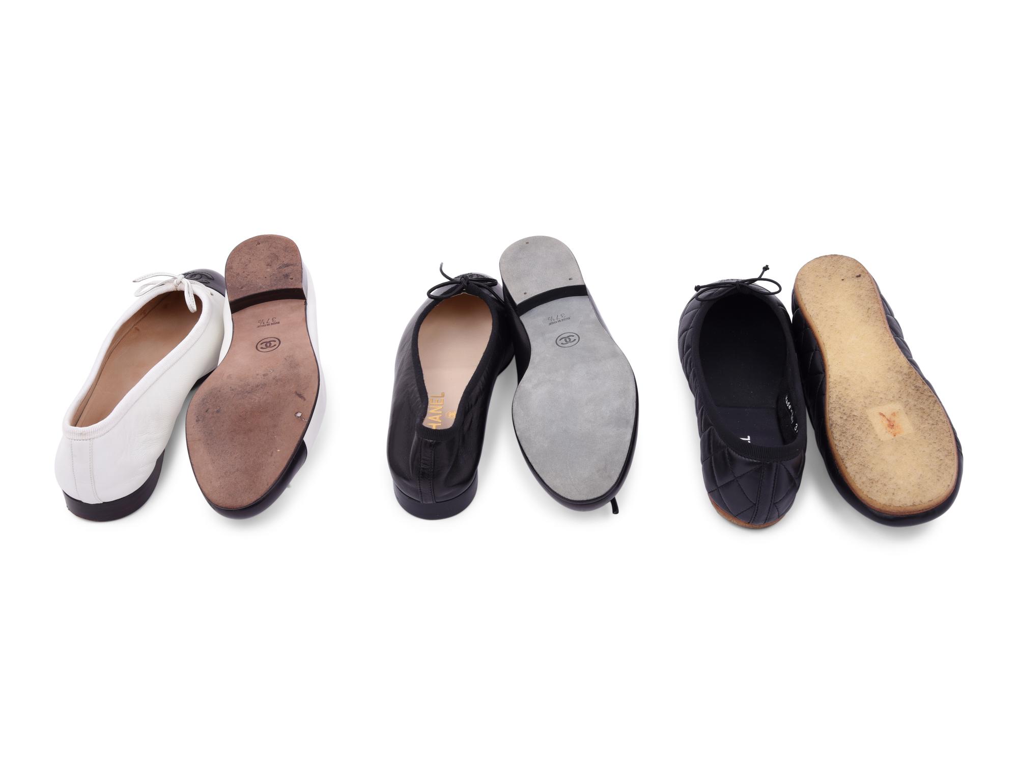 Three Pairs of Chanel Ballet Flats, 1996-2007