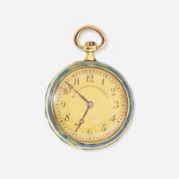 An 18K Ladies Bailey Banks & Biddle Enameled Pocket Watch c.1910