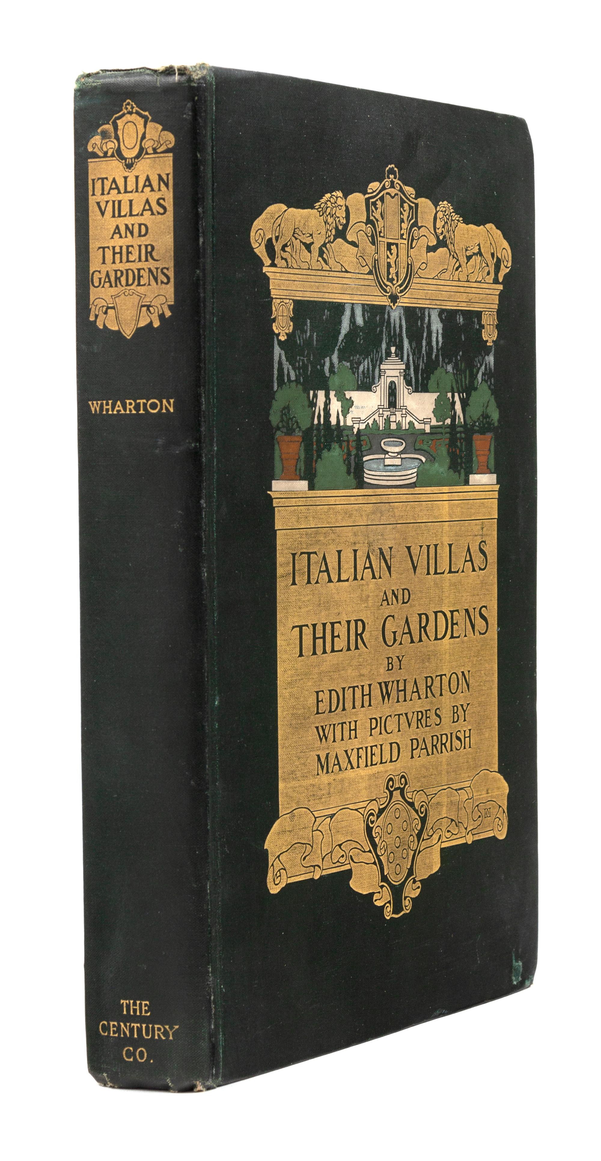 WHARTON, Edith (1862-1937). PARRISH, Maxfield, illustrator. Italian Villas and their Gardens. New York: The Century Co., 1904.