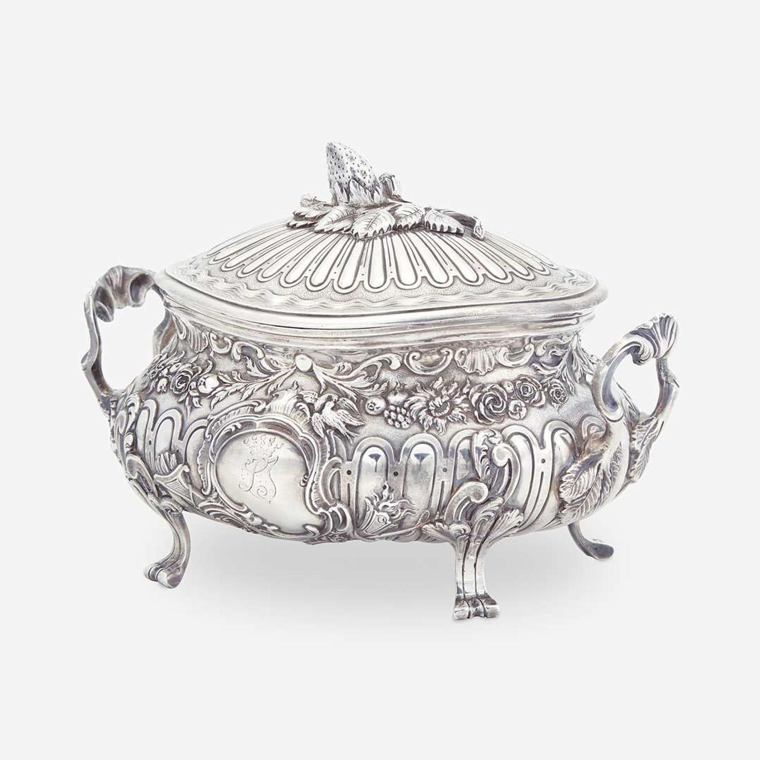 A Continental Silver Tea Caddy Possibly German, 19th century.