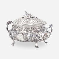 A Continental Silver Tea Caddy Possibly German, 19th century.