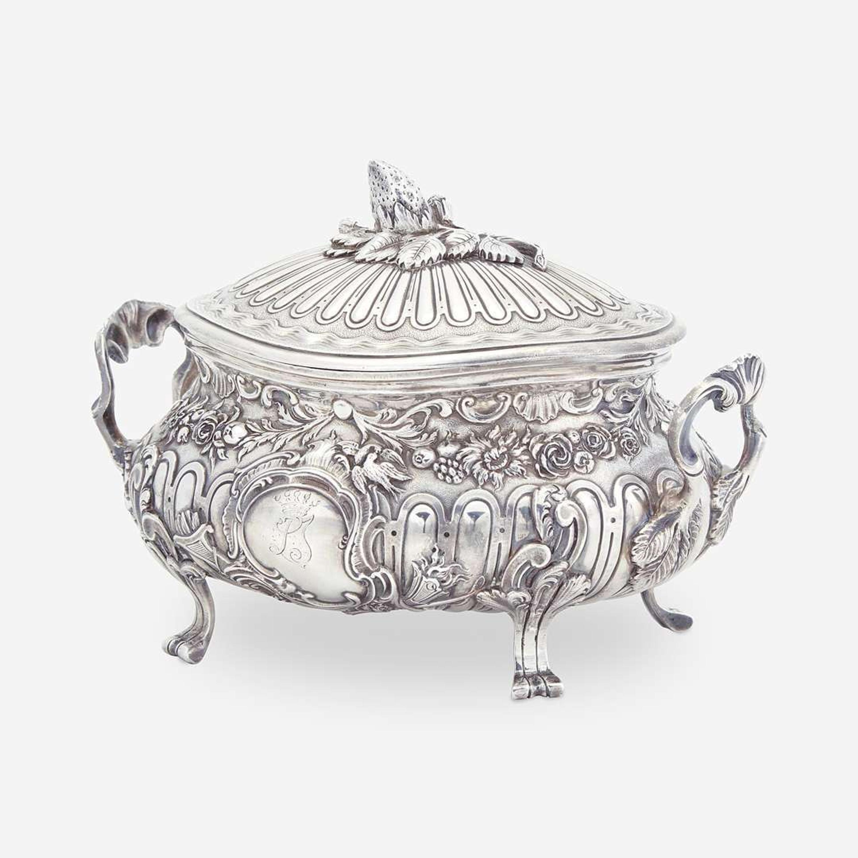 A Continental Silver Tea Caddy Possibly German, 19th century.