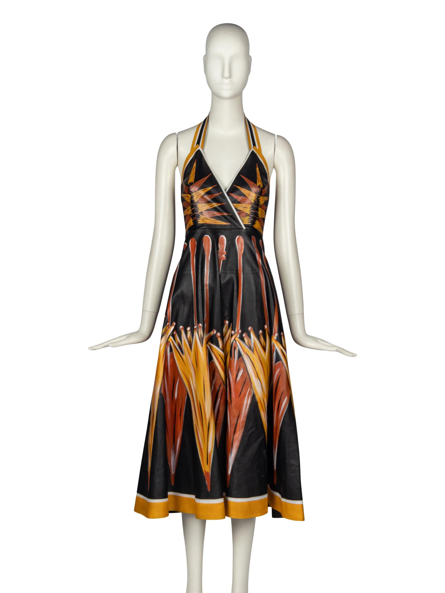 Valentino Painted Leather Dress