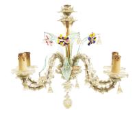 A Suite of Venetian Glass Lighting, Height of first 22 1/2 inches.