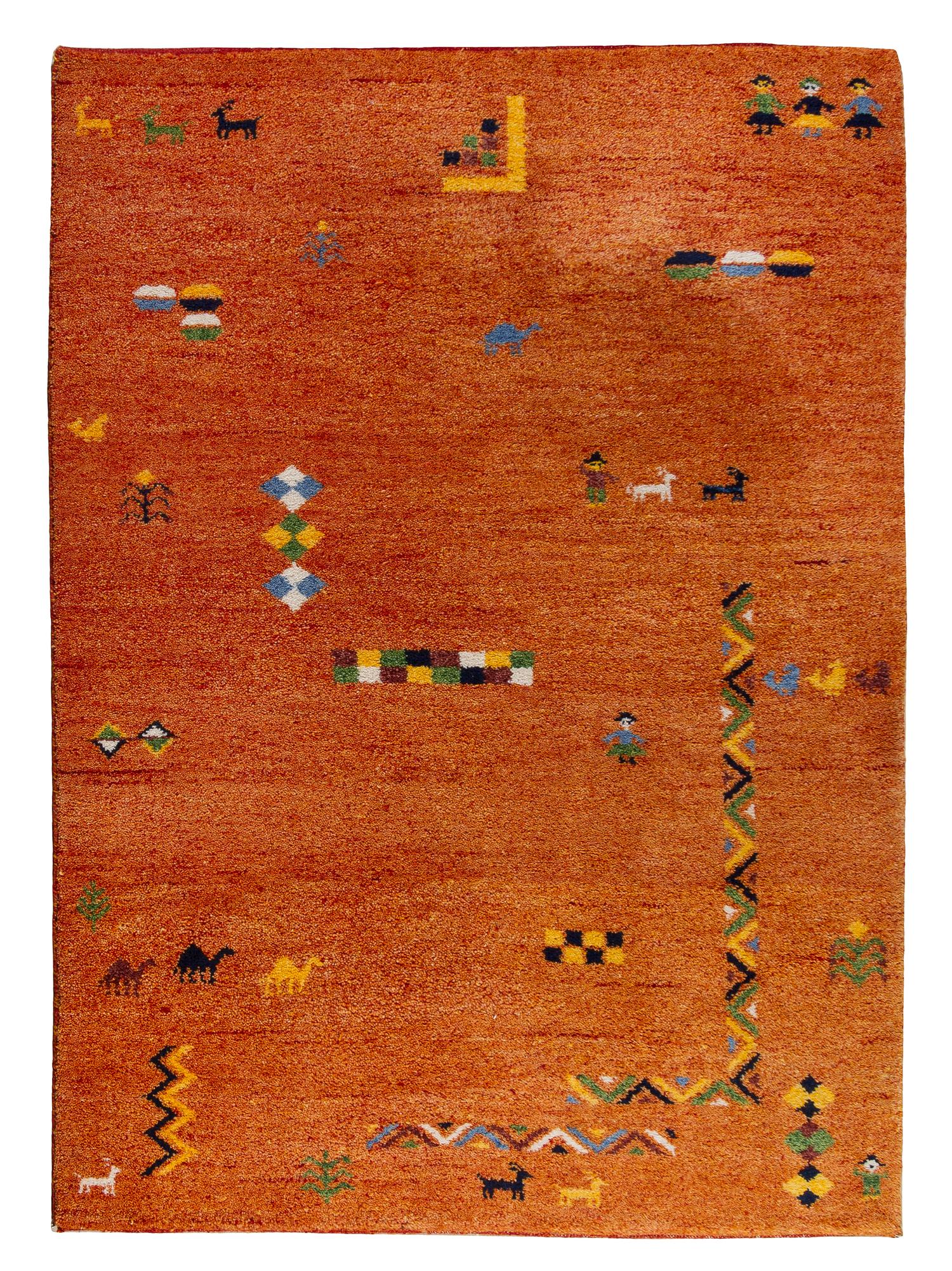 A Gabbeh Wool Rug 4 feet x 6 feet. — 20TH CENTURY, IRAN