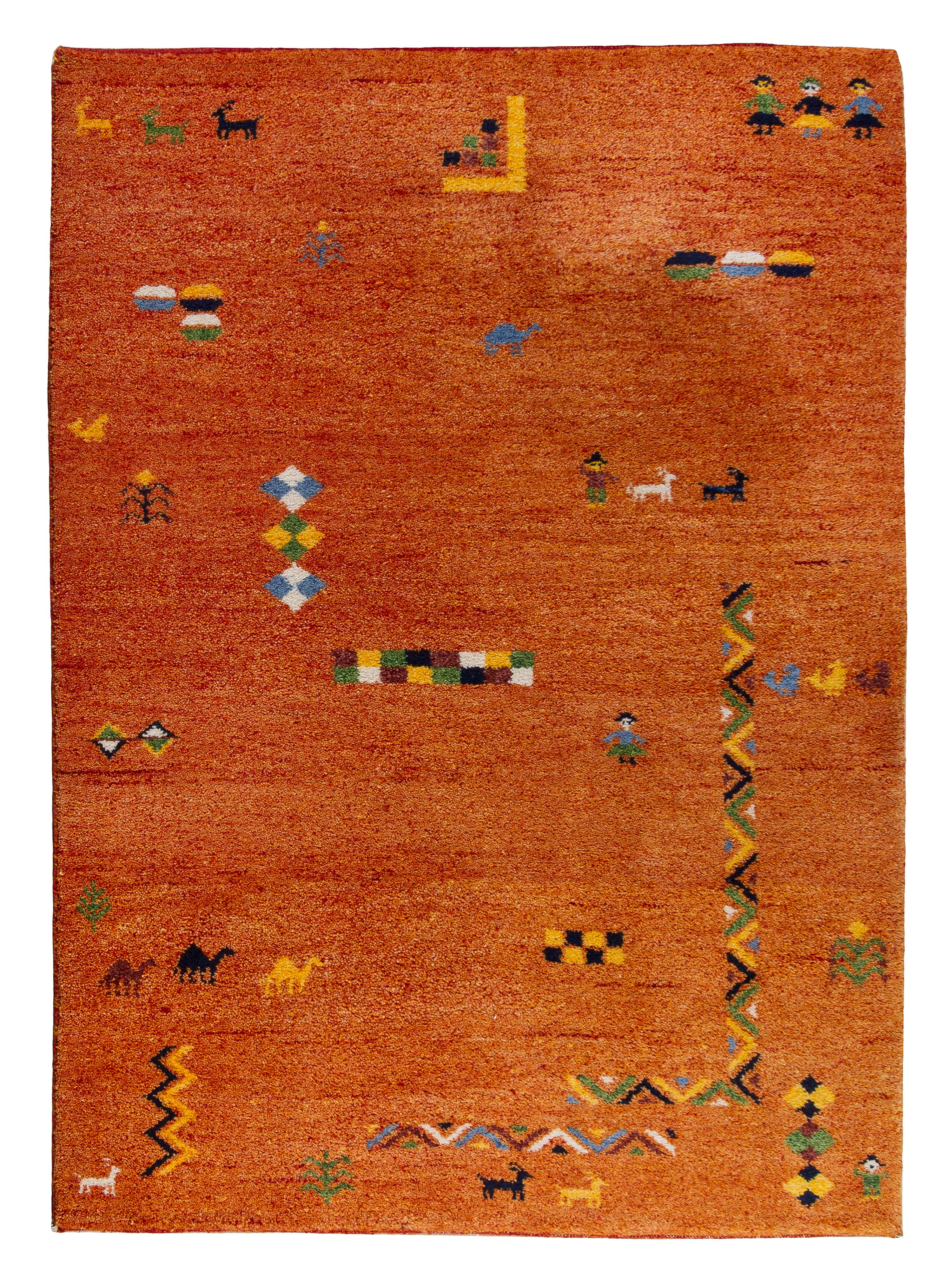 A Gabbeh Wool Rug 4 feet x 6 feet. — 20TH CENTURY, IRAN
