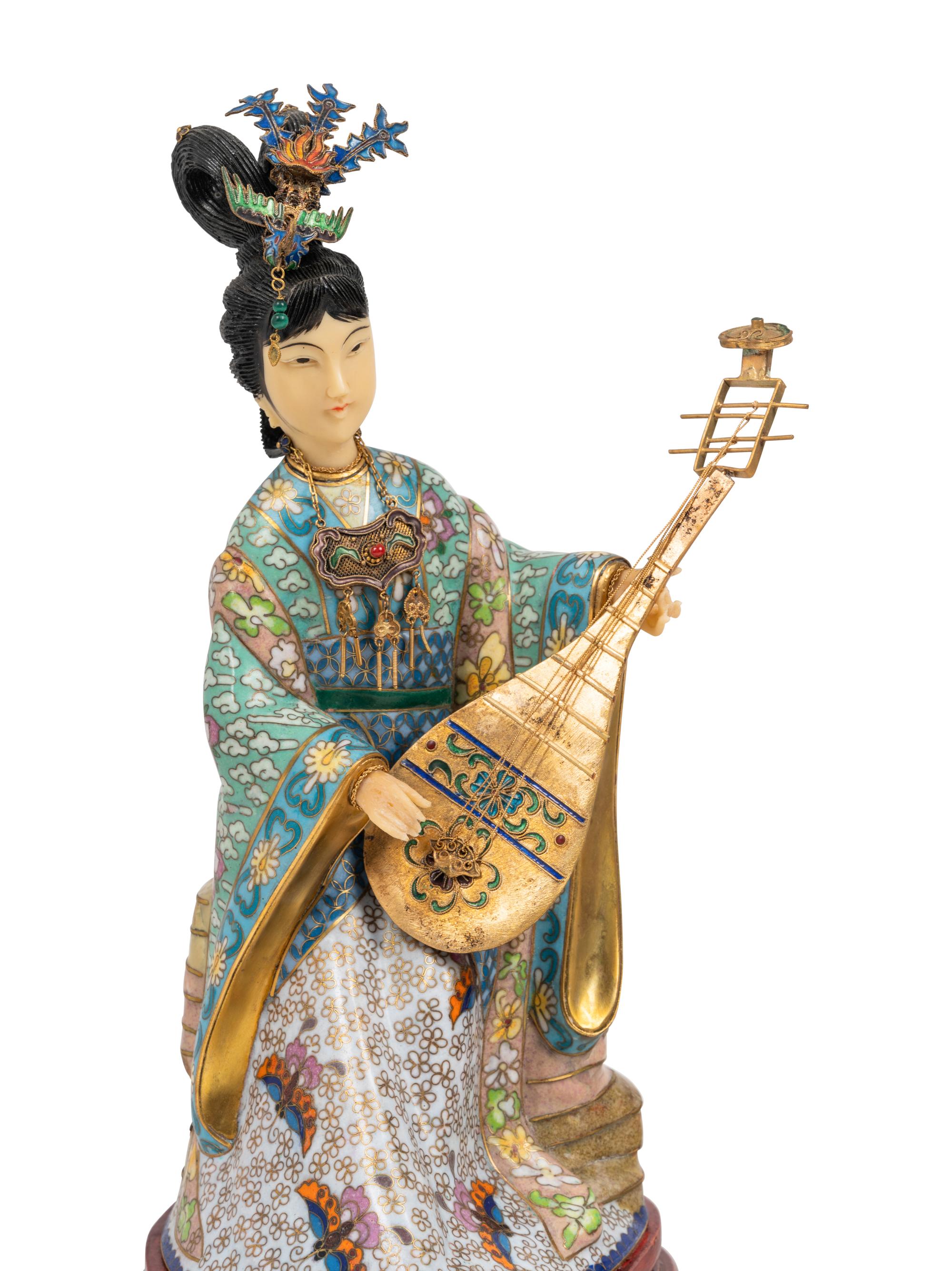 Two Cloisonné Figures