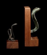 Two Egyptian Bronze Uraeus Finials