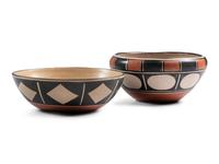Polychrome Pottery Bowls, with Animals