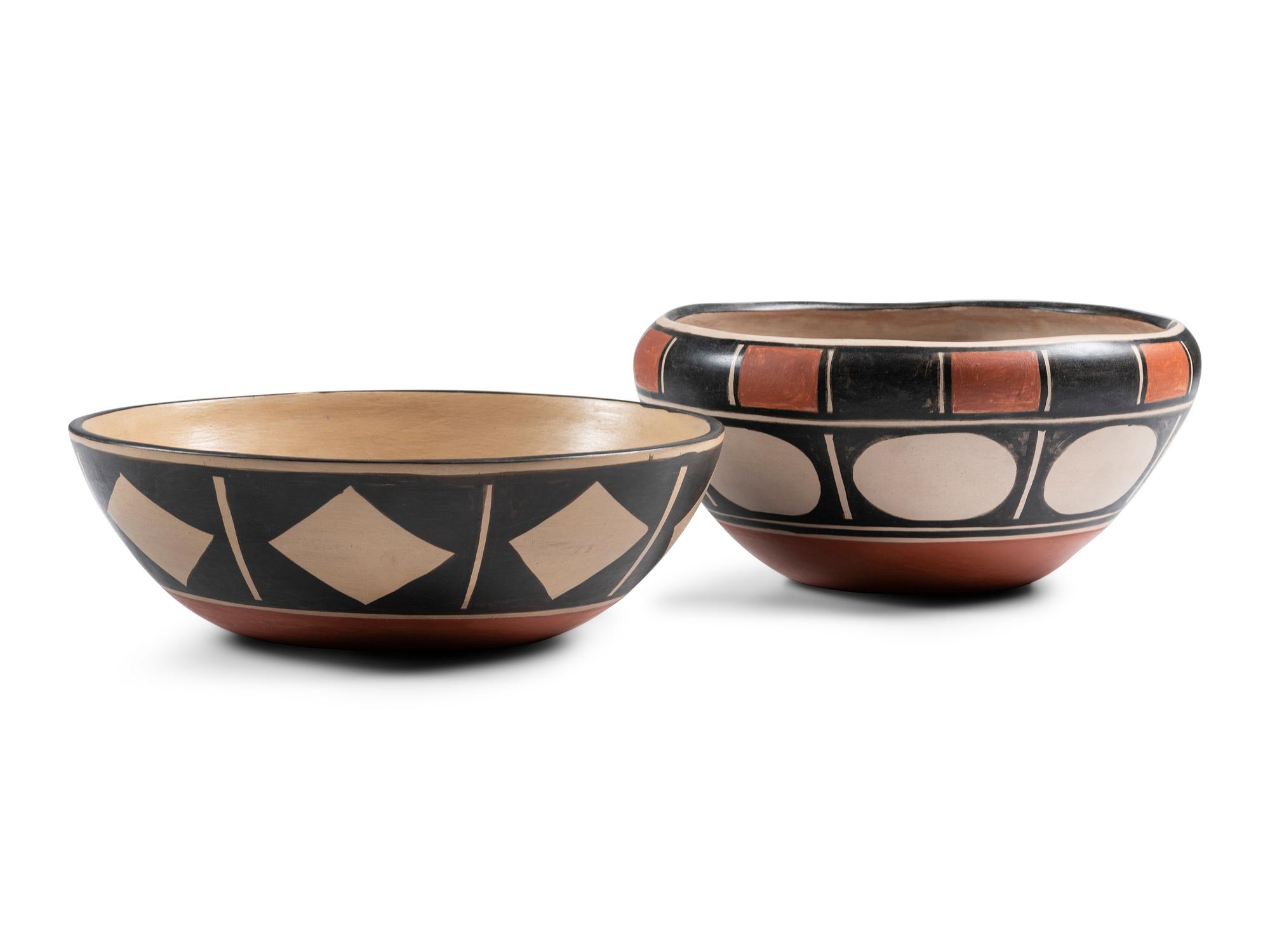 Polychrome Pottery Bowls, with Animals