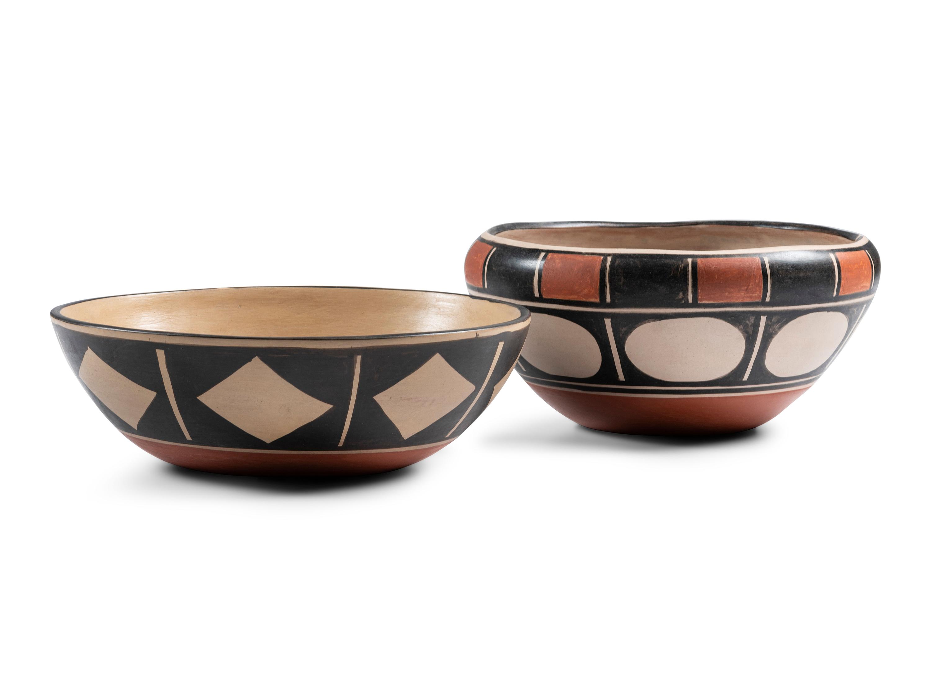 Polychrome Pottery Bowls, with Animals