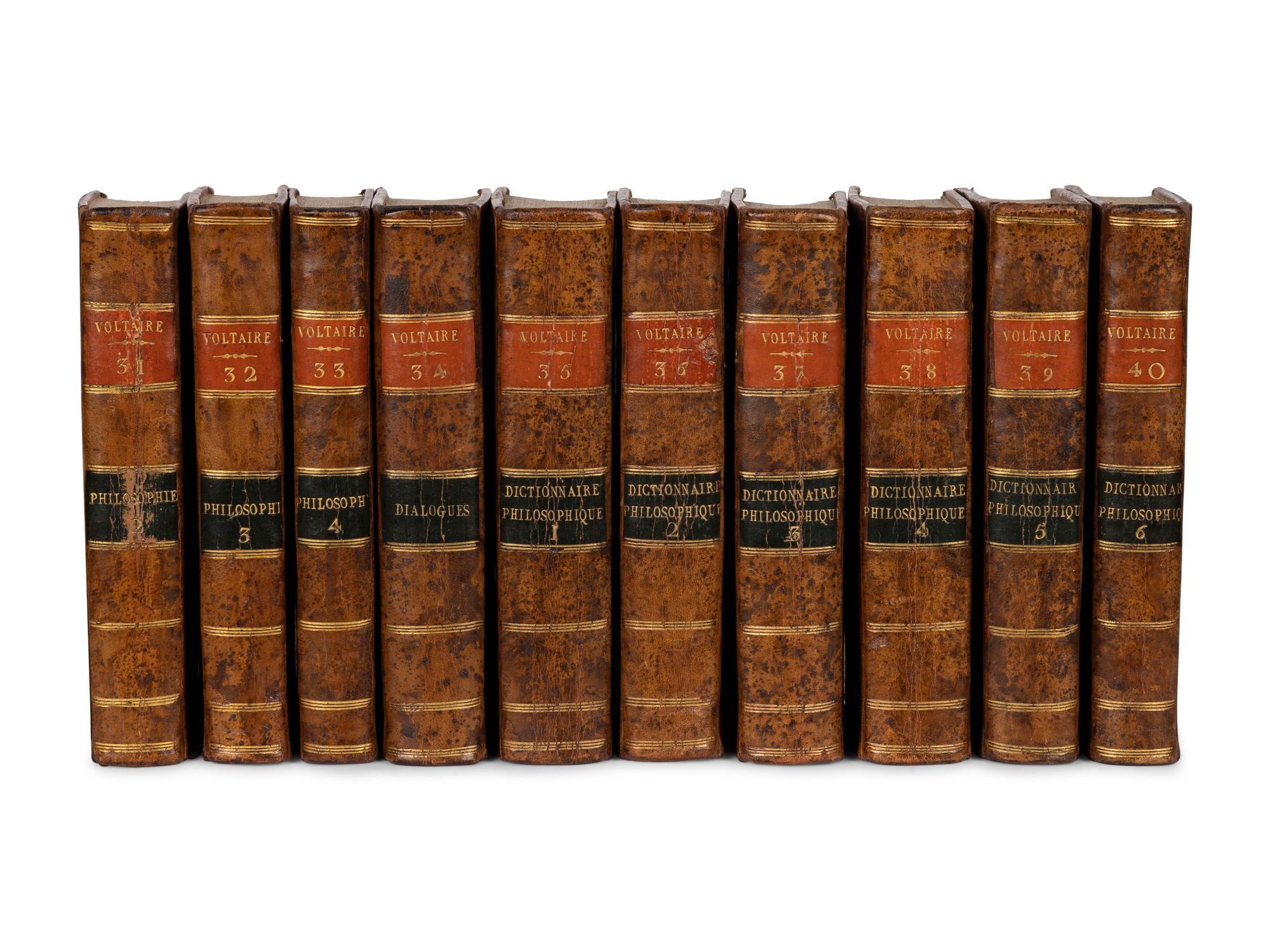 VOLTAIRE, Francois Marie Arouet de (1694-1778). Oeuvres . [Kehl]: De l'imprimerie de la Société littéraire-typographique, 1784-1789.
