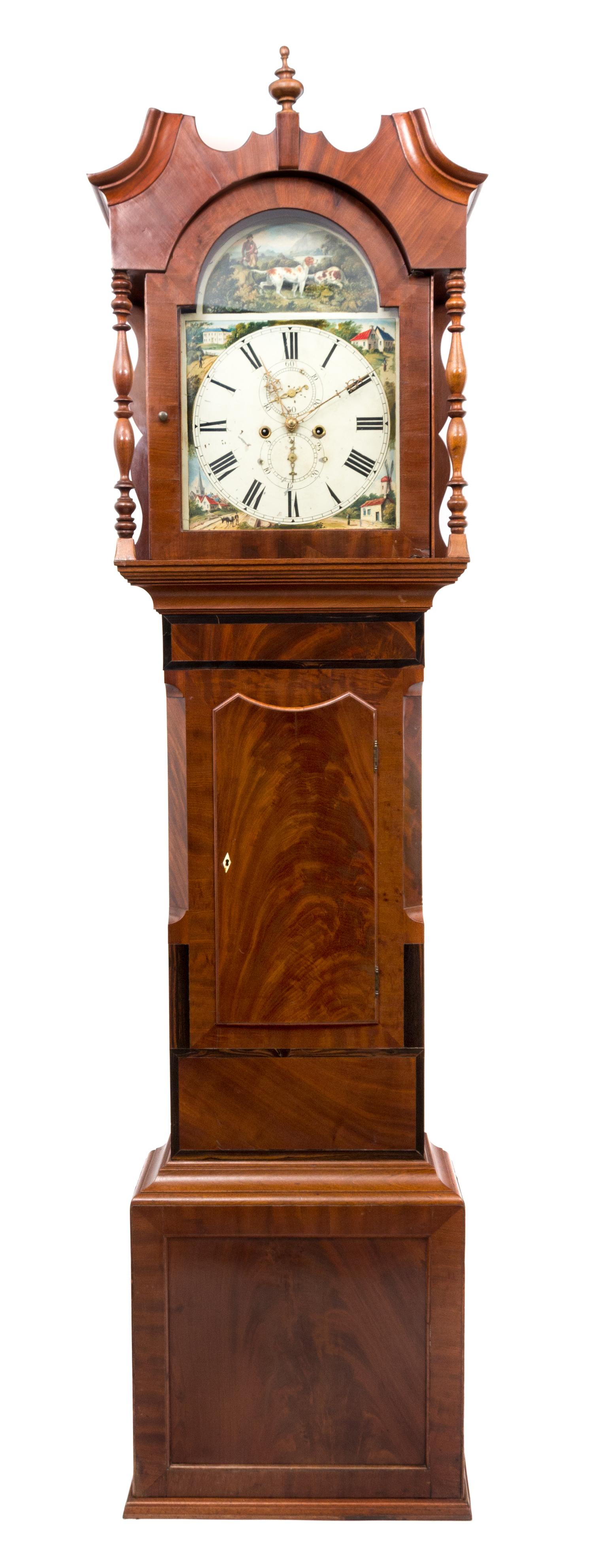 An Early Victorian Mahogany Longcase Clock Height 93 inches.