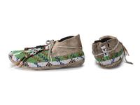 Sioux Beaded Buffalo Hide Moccasins