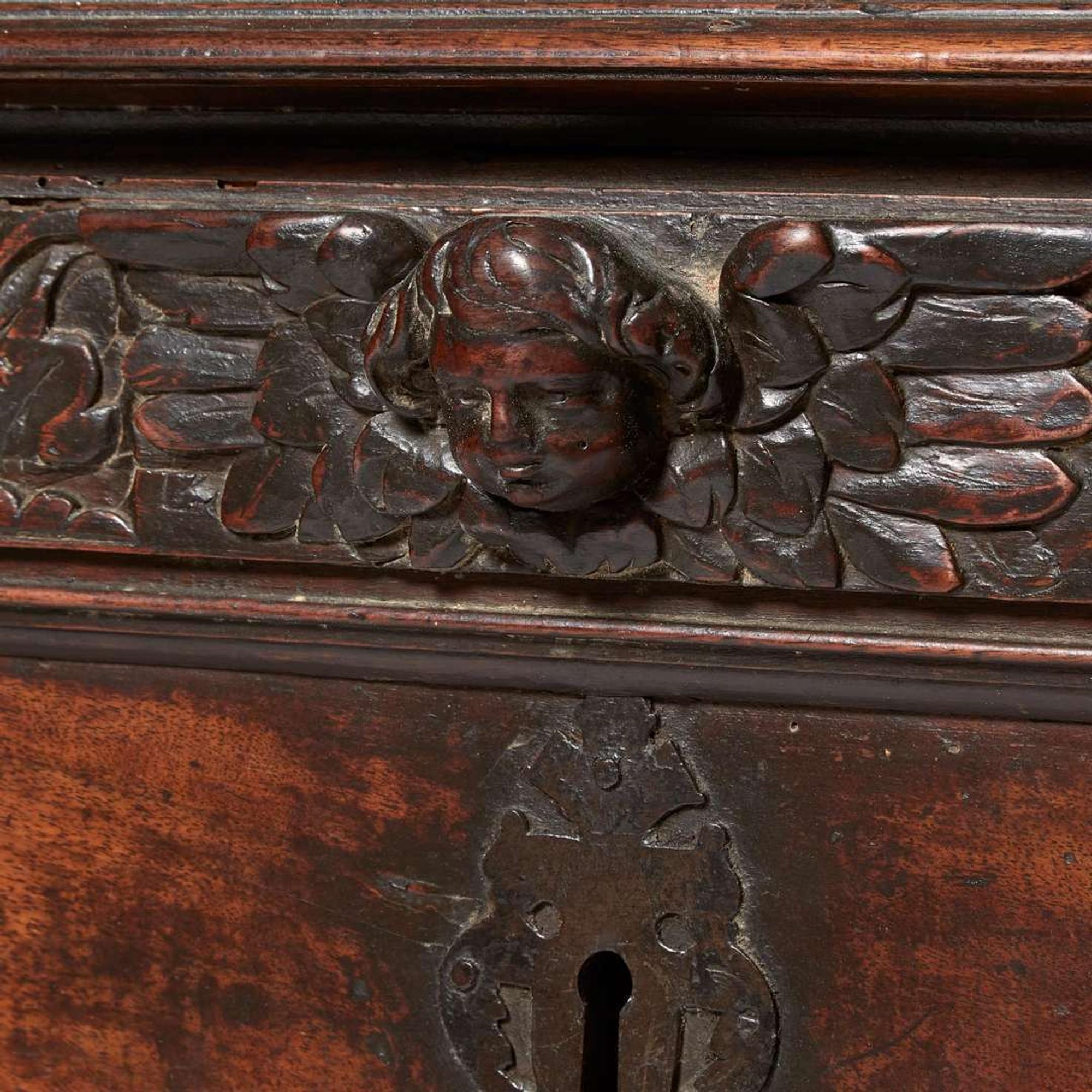 A James I carved walnut casket 17th century