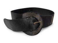 Black Studded Leather Belt Reading "Madeleine"