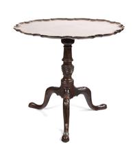 A Chippendale Style Mahogany Tilt Top Table Height 29 1/2 x diameter 29 3/4 inches. — 19TH CENTURY