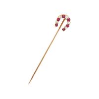 TIFFANY & CO., DIAMOND AND RUBY HORSESHOE STICK PIN