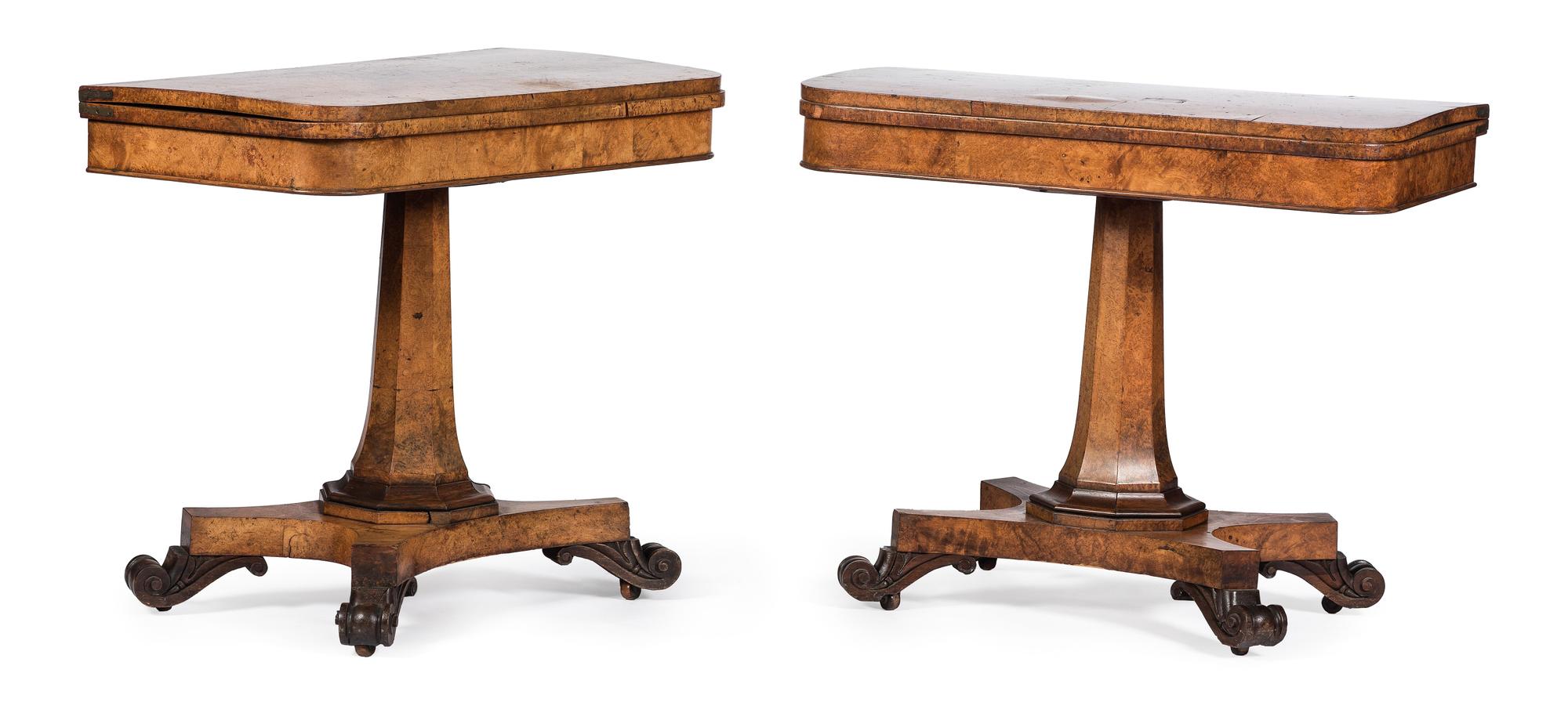 A Pair of George IV Pollard Game Tables