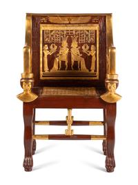 An Egyptian Revival Throne Chair