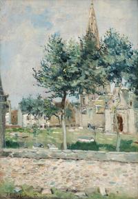 En Bretagne, l' église et le cimeti ère , 1877