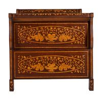 A Dutch Mahogany and Marquetry Sleigh Bed