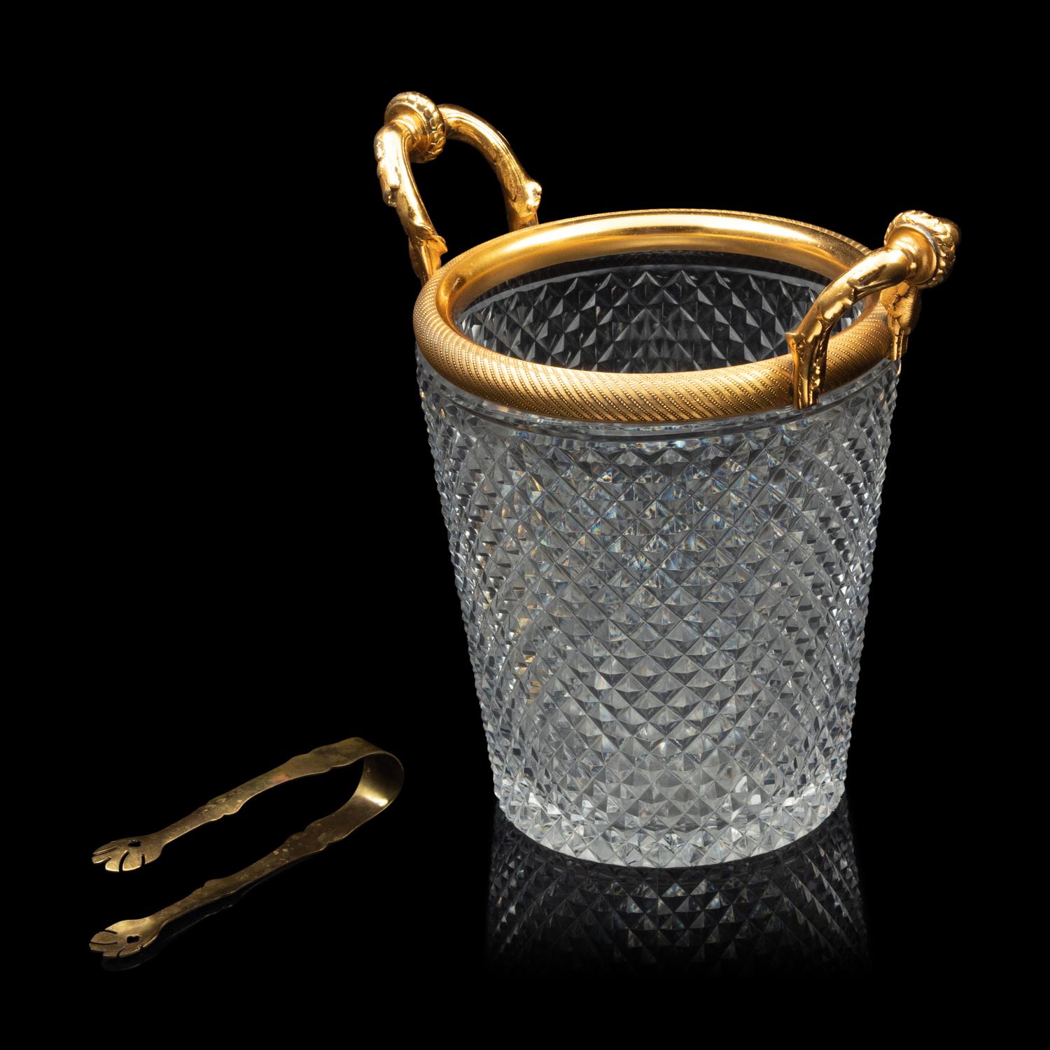 A Gilt Bronze Mounted Cut Glass Ice Bucket