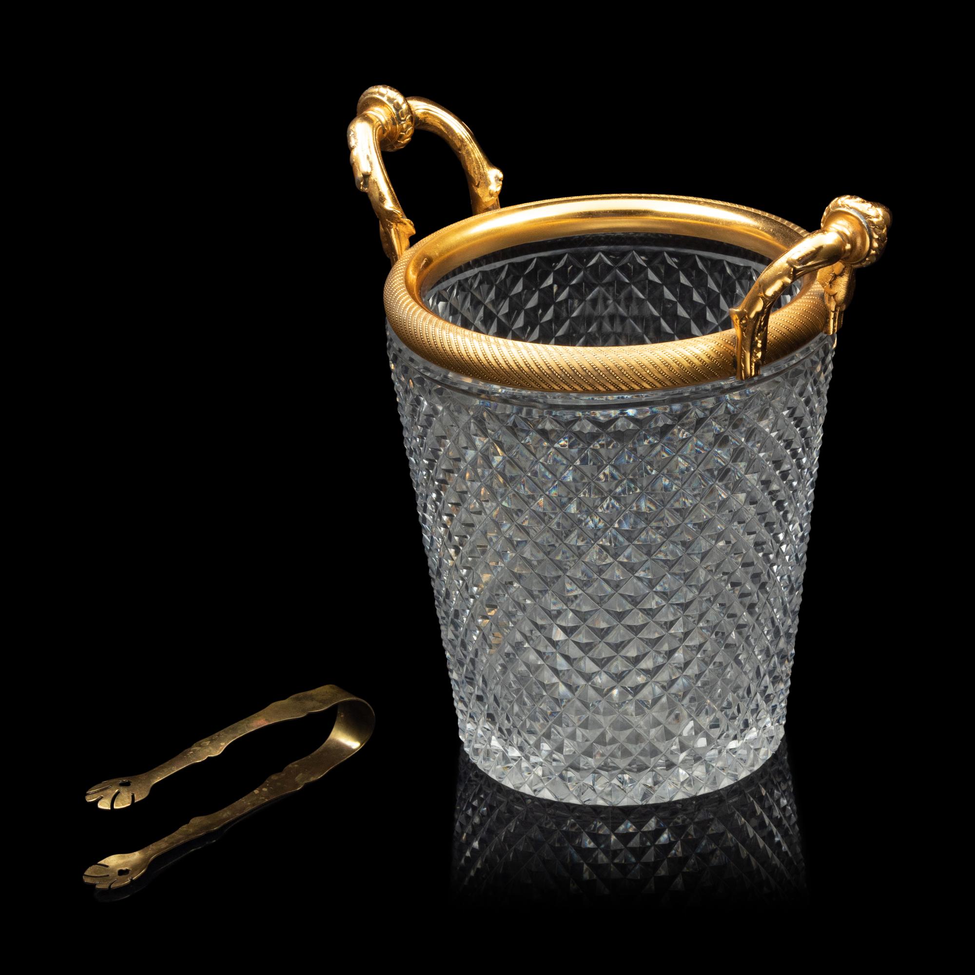 A Gilt Bronze Mounted Cut Glass Ice Bucket
