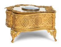 A French Gilt Metal Jewelry Casket