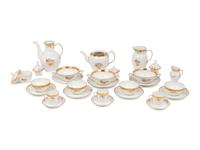 A Royal Copenhagen Golden Basket Porcelain Dinner Service