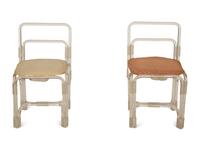 A Pair of Tubular Acrylic Low Back Chairs