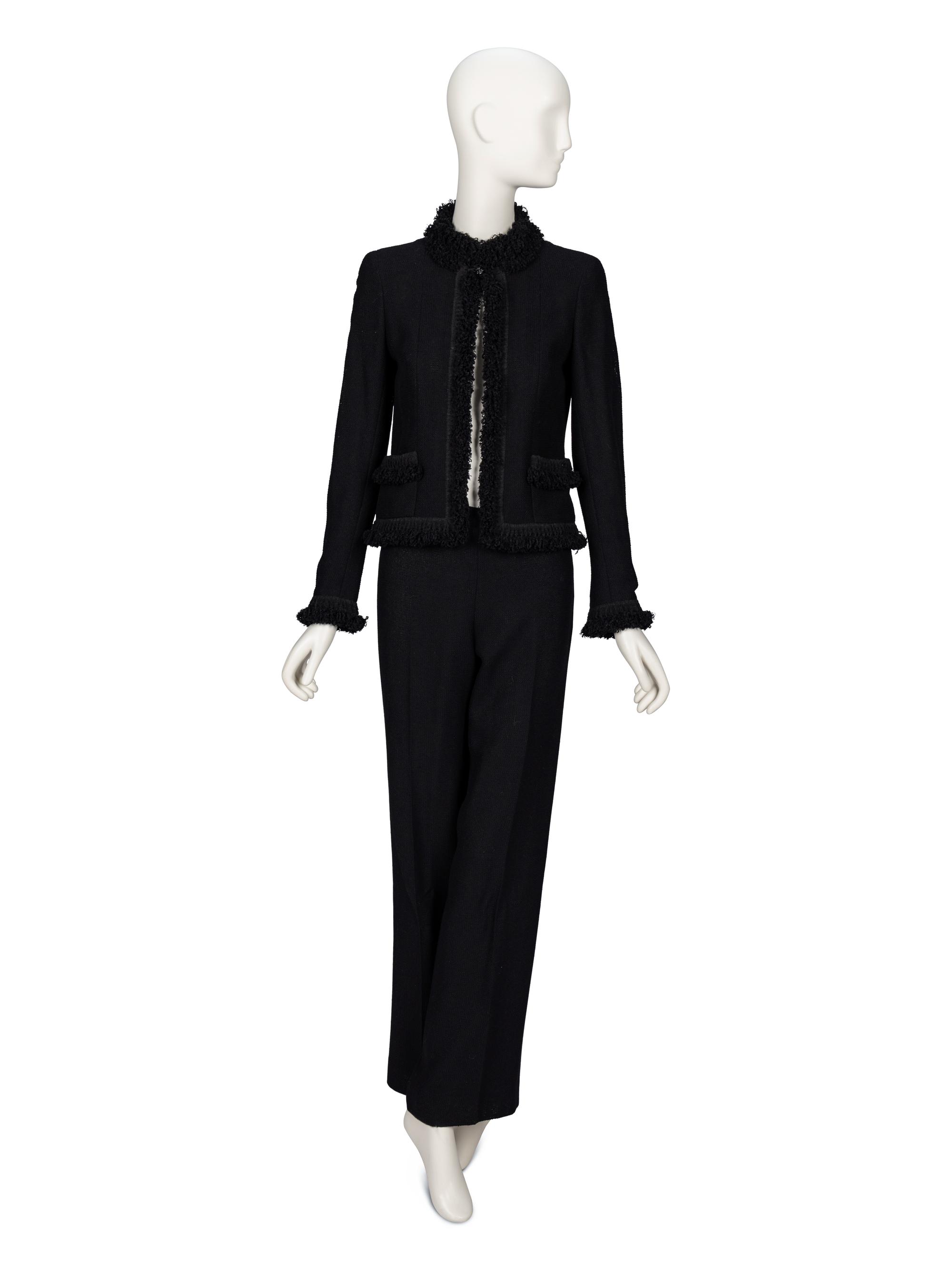 Chanel, Lightweight Black Tweed Pantsuit