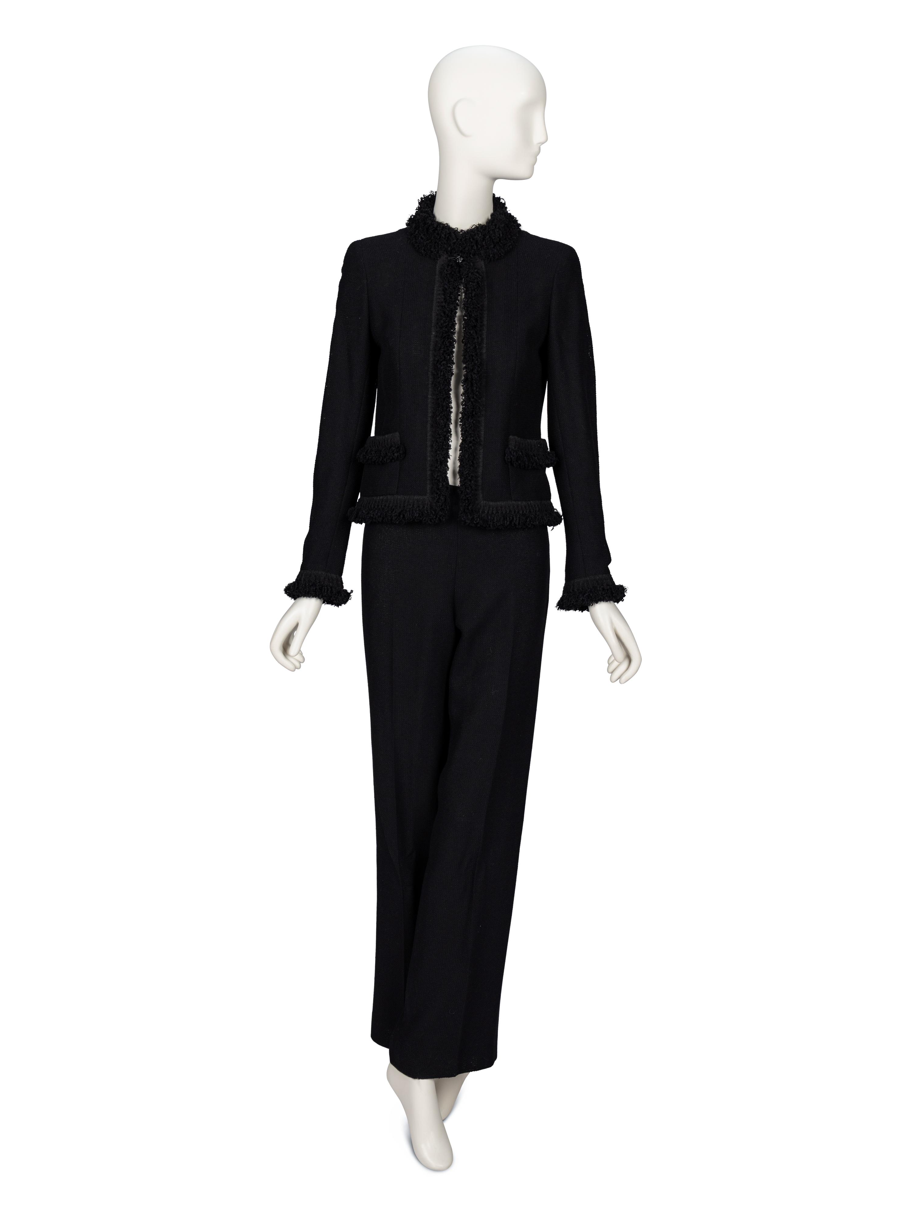 Chanel, Lightweight Black Tweed Pantsuit