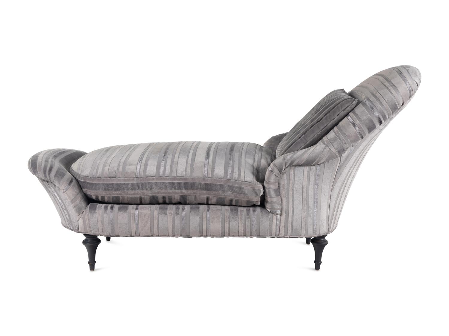 A Scalamandré-Retailed Chaise Longue with Cut Velvet Upholstery