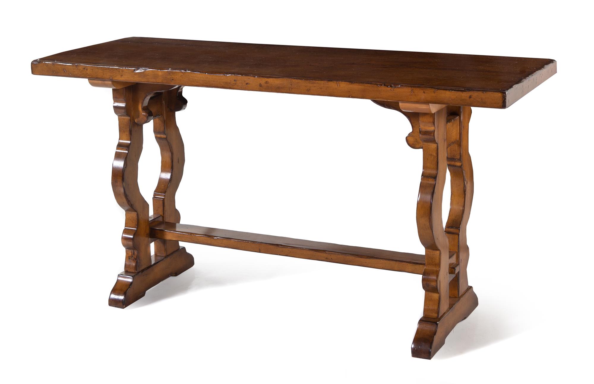 An Italian Renaissance Style Trestle Table Height 31 1/2 x width 60 x depth 22 inches. — 20TH CENTURY