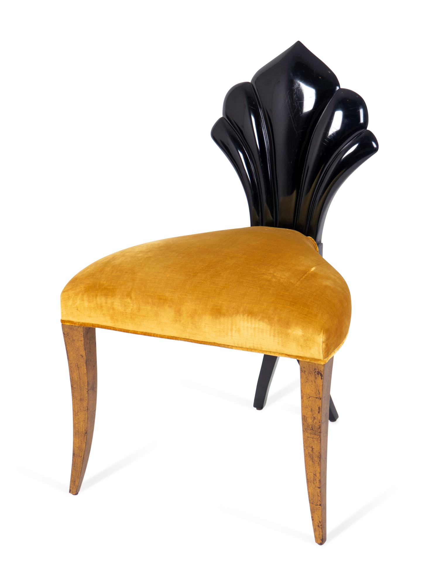 A Christopher Guy Black Lacquer Side Chair — 20TH CENTURY