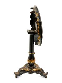 A Pair of Victorian Mother-of-Pearl Inlaid and Parcel Gilt Papier-Mâché Tilt-Top Tables
