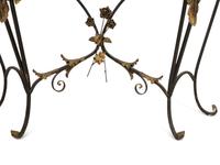 A Parcel Gilt Wrought Iron Marble-Top Console Table