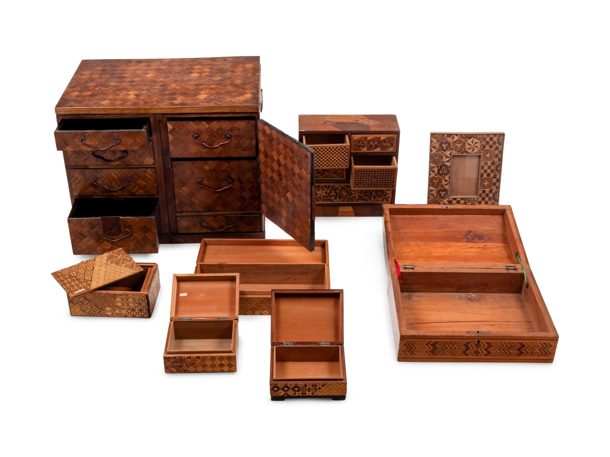 Eight Parquetry Table Articles