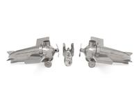 A Pair of German Chromed-Metal Airplane-Form Smoking Sets
